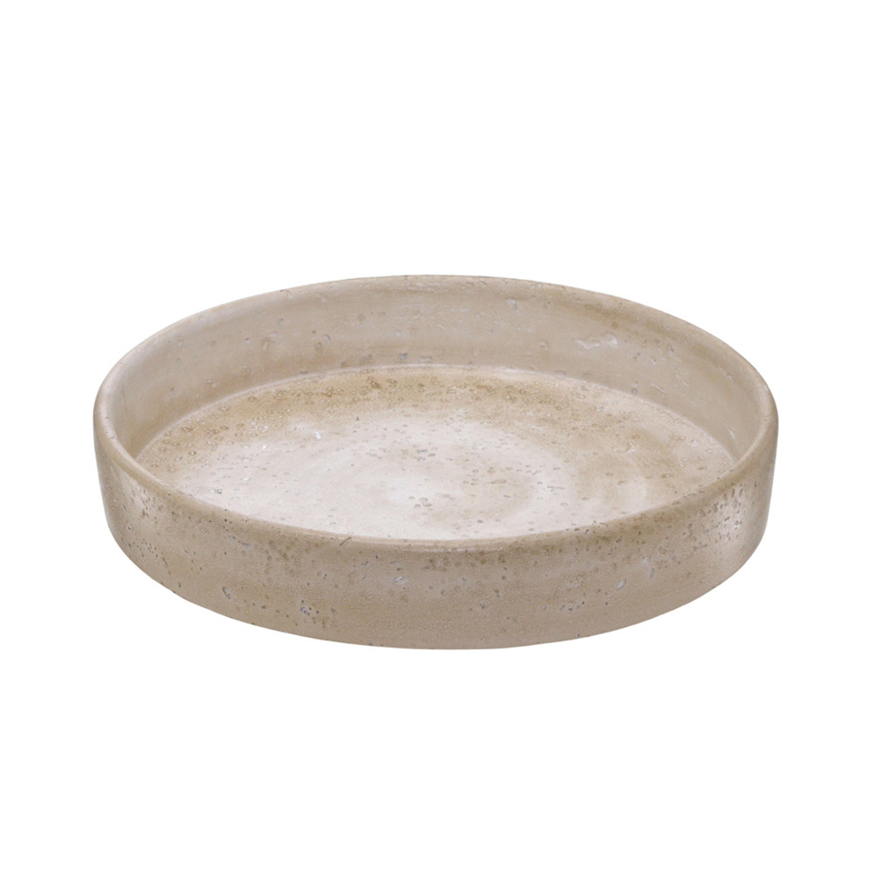 Bandeja Decorativa Espressione Redonda Bege 28x28 cm