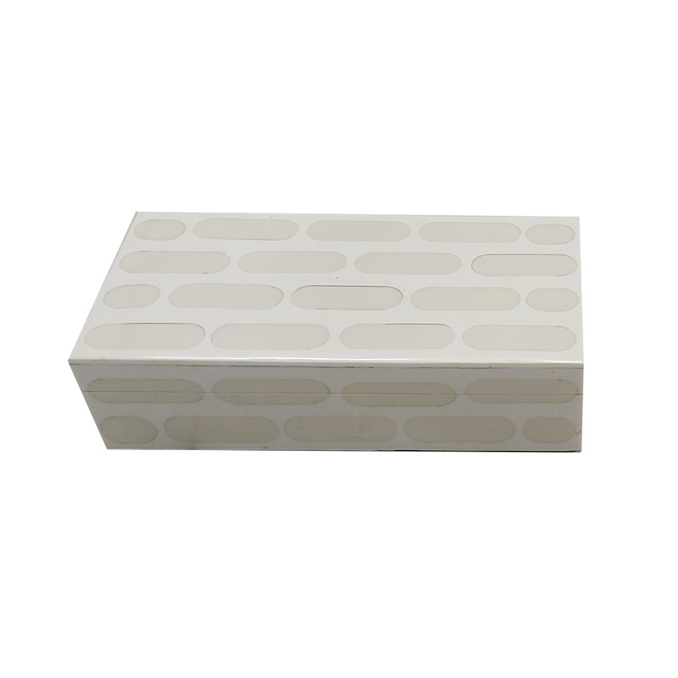Caixa Decorativa Espressione Branca e Creme 20x10 cm
