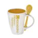 Caneca Capuccino Branca e Amarela