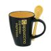 Caneca Capuccino Preta e Amarela