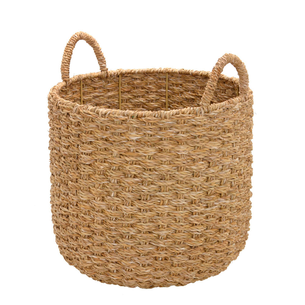 Cesta Decorativa em Ferro e Ratan Espressione Marrom