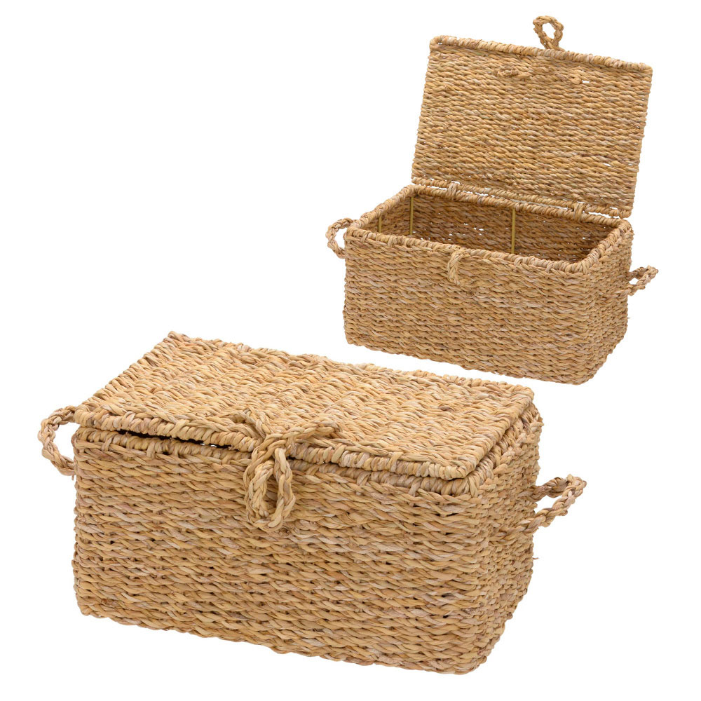 Cesta Decorativa em Ferro e Ratan Espressione V Marrom