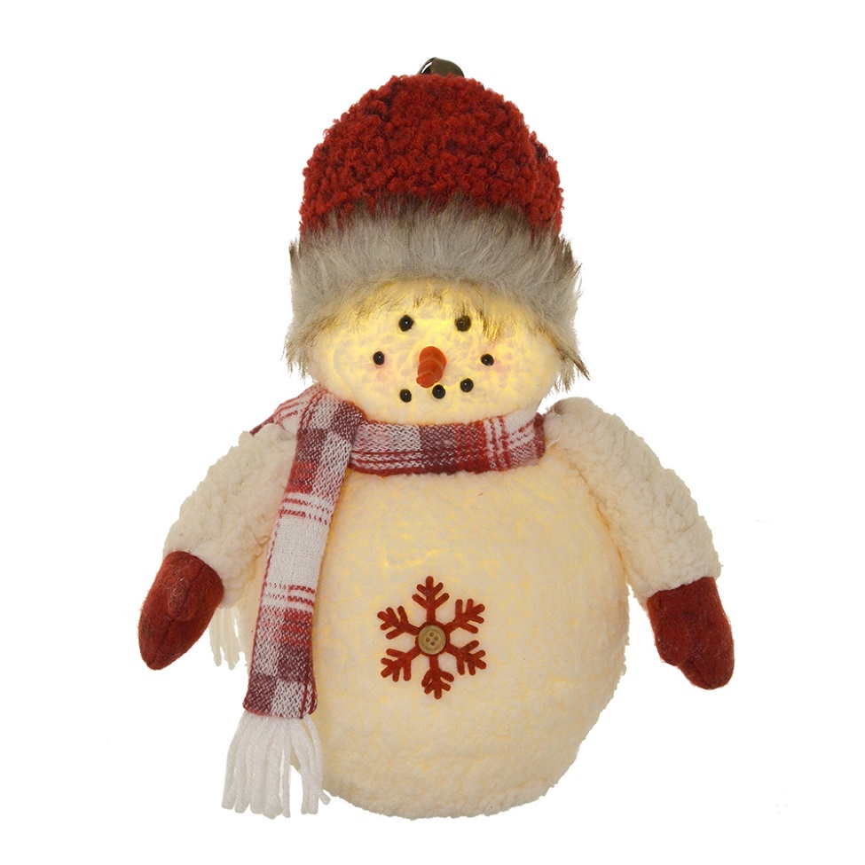 Boneco de Neve com Luz II Vermelho e Branco