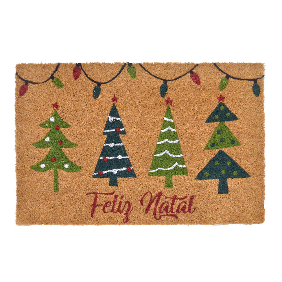 Capacho Natalino Espressione Christmas Bege