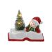 Enfeite Natalino Espressione Boneco de Neve com Livro Branco e Vermelho 11 cm