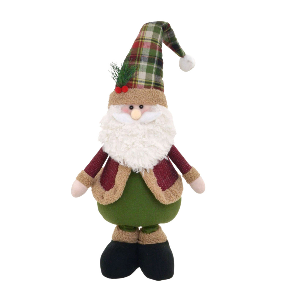 Enfeite Natalino Espressione Papai Noel Verde e Vermelho 57 cm