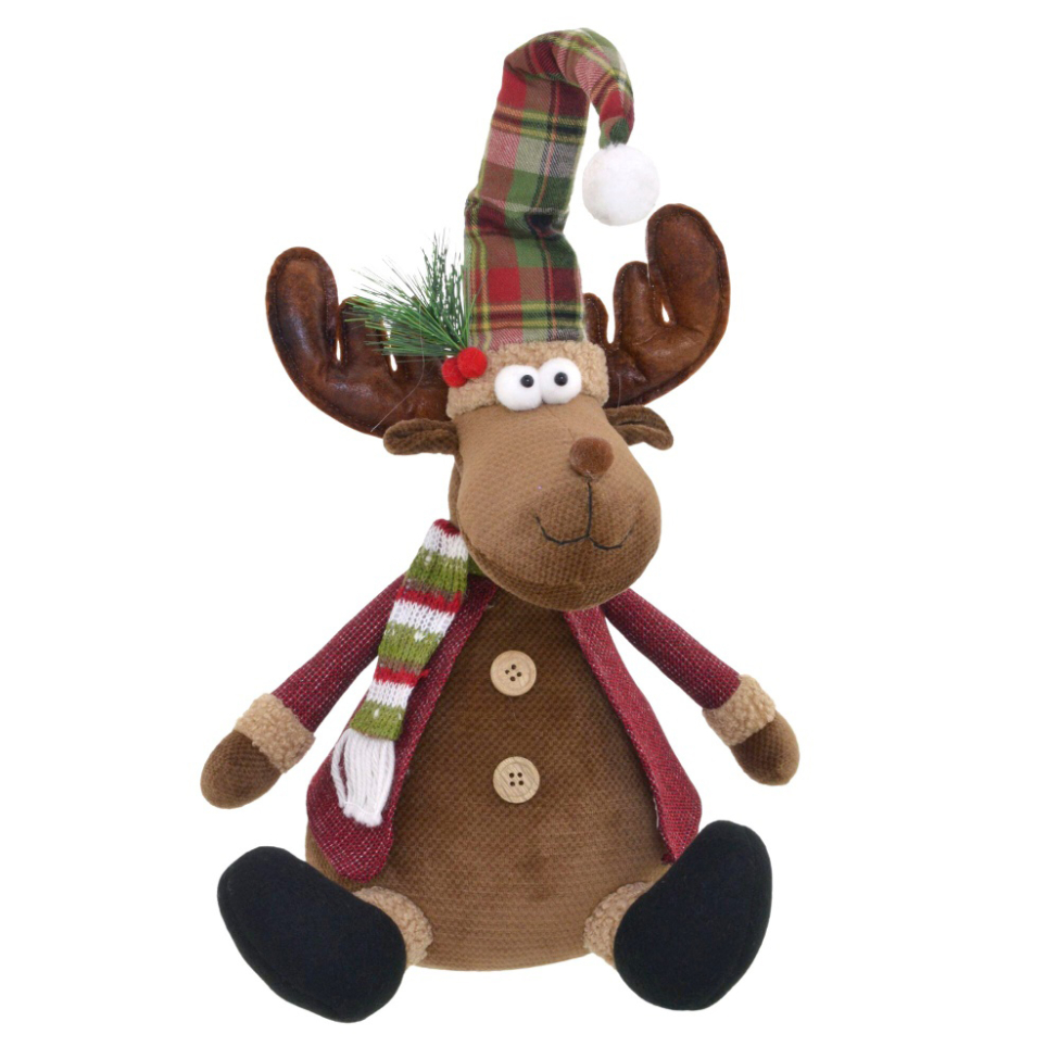 Enfeite Natalino Espressione Rena Marrom e Vermelha 41 cm