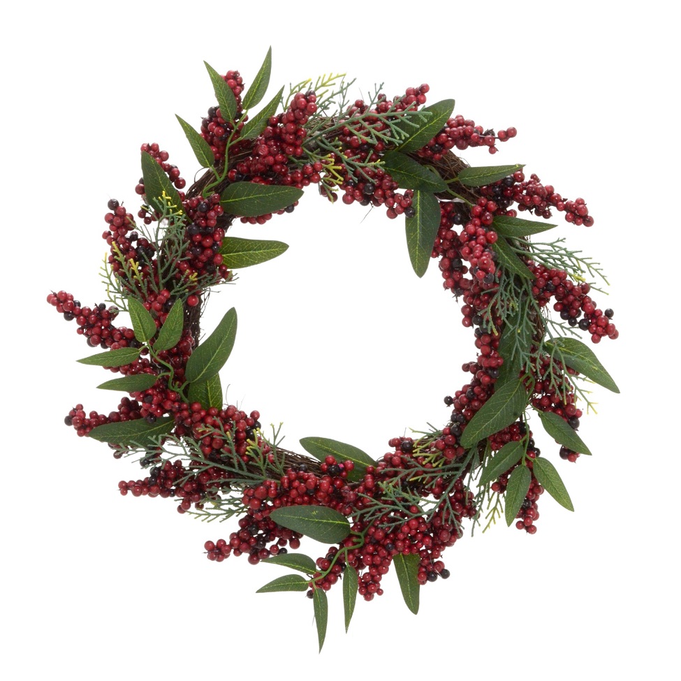 Guirlanda Natalina Espressione Berry Vermelha e Verde 43 cm