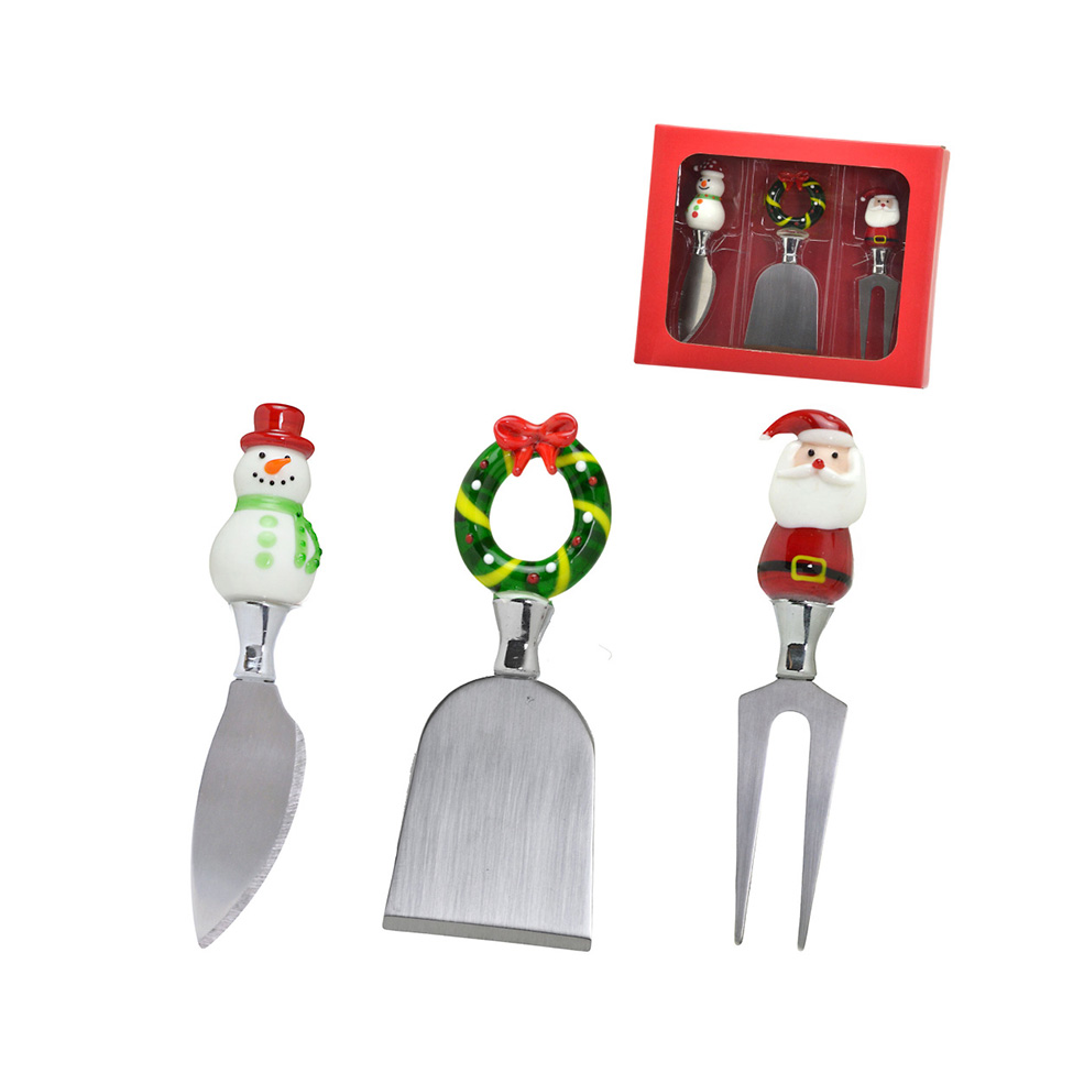 Jogo com 3 Talheres Natalinos para Quejio Espressione Prata