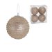 Kit com 4 Bolas Natalinas Espressione Champanhe 8 cm