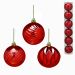 Kit com 6 Bolas Decorativas para Árvore de Natal Espressione Christmas I Vermelho 9x8 cm