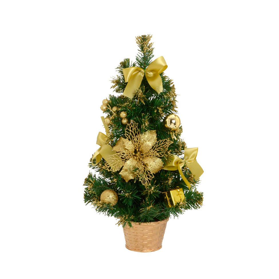 Miniárvore Natalina Espressione Verde e Dourada II 49 cm