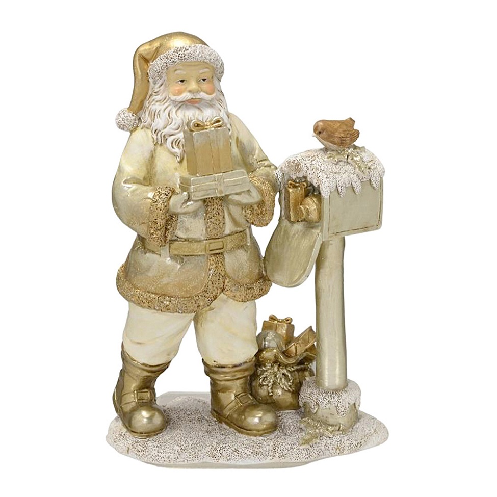Papai Noel Decorativo I Dourado e Branco