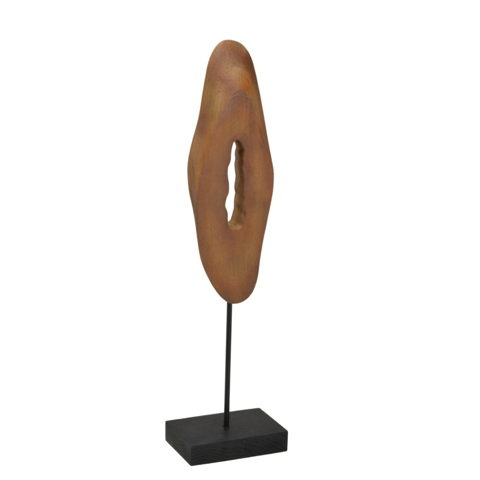 Escultura Decorativa Espressione Arco Marrom e Preta 45 cm