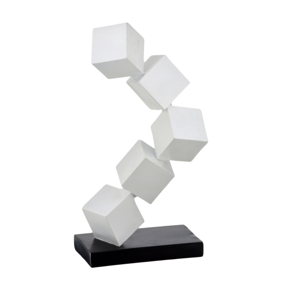 Escultura Decorativa Espressione Ices Branca e Preta 25 cm