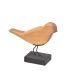Escultura Decorativa Espressione Pássaro com Base Marrom e PReta 16 cm