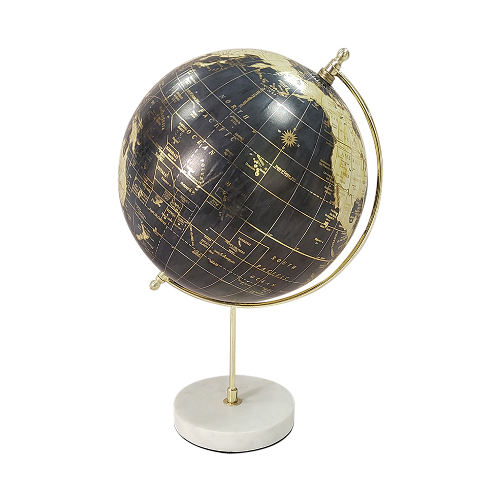 Globo Decorativo Espressione Preto e Dourado