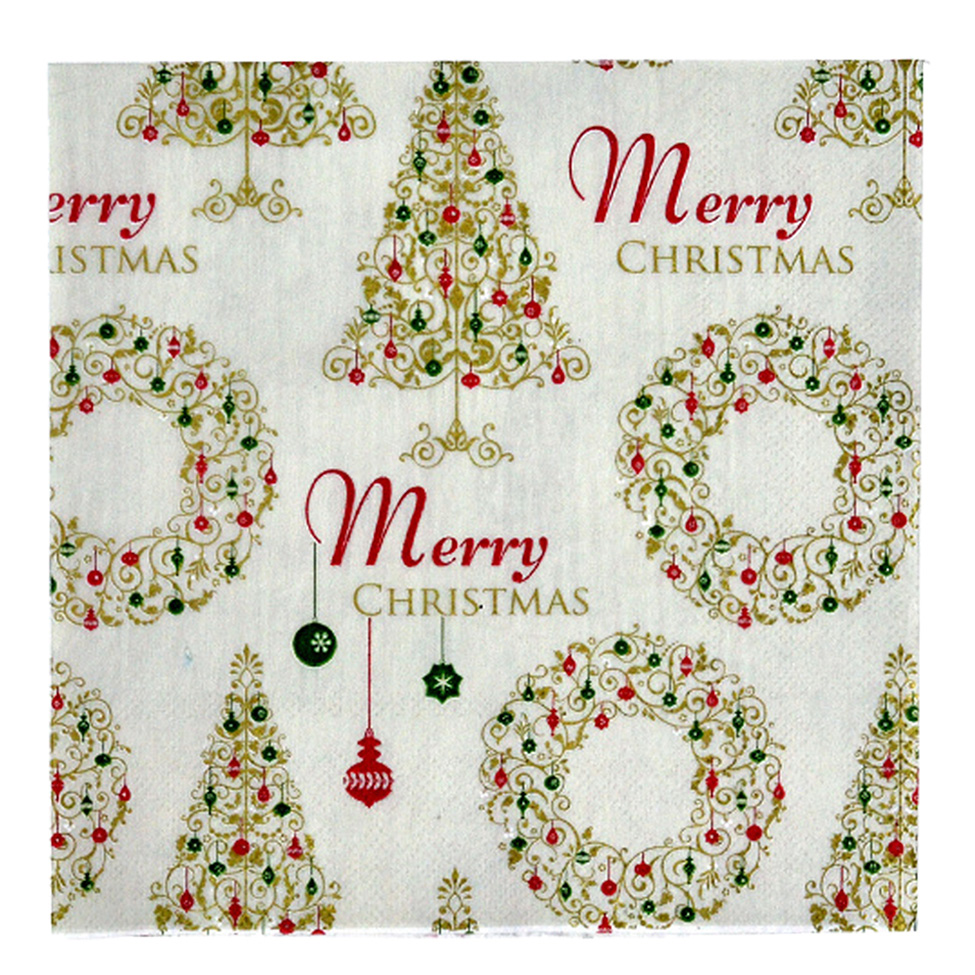 Guardanapo de Papel Merry Christmas Colorido
