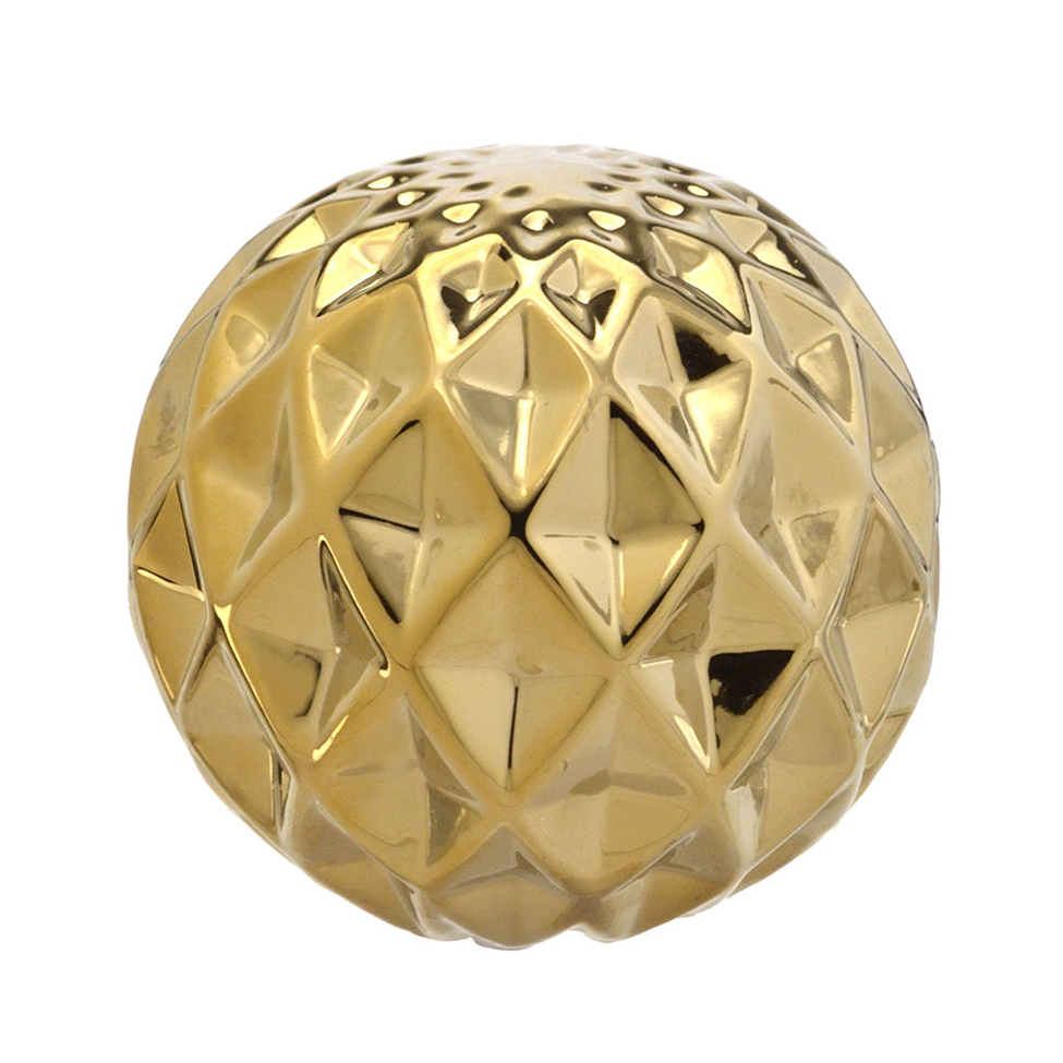 Jogo com 3 Bolas Decorativas Dourado 12 cm