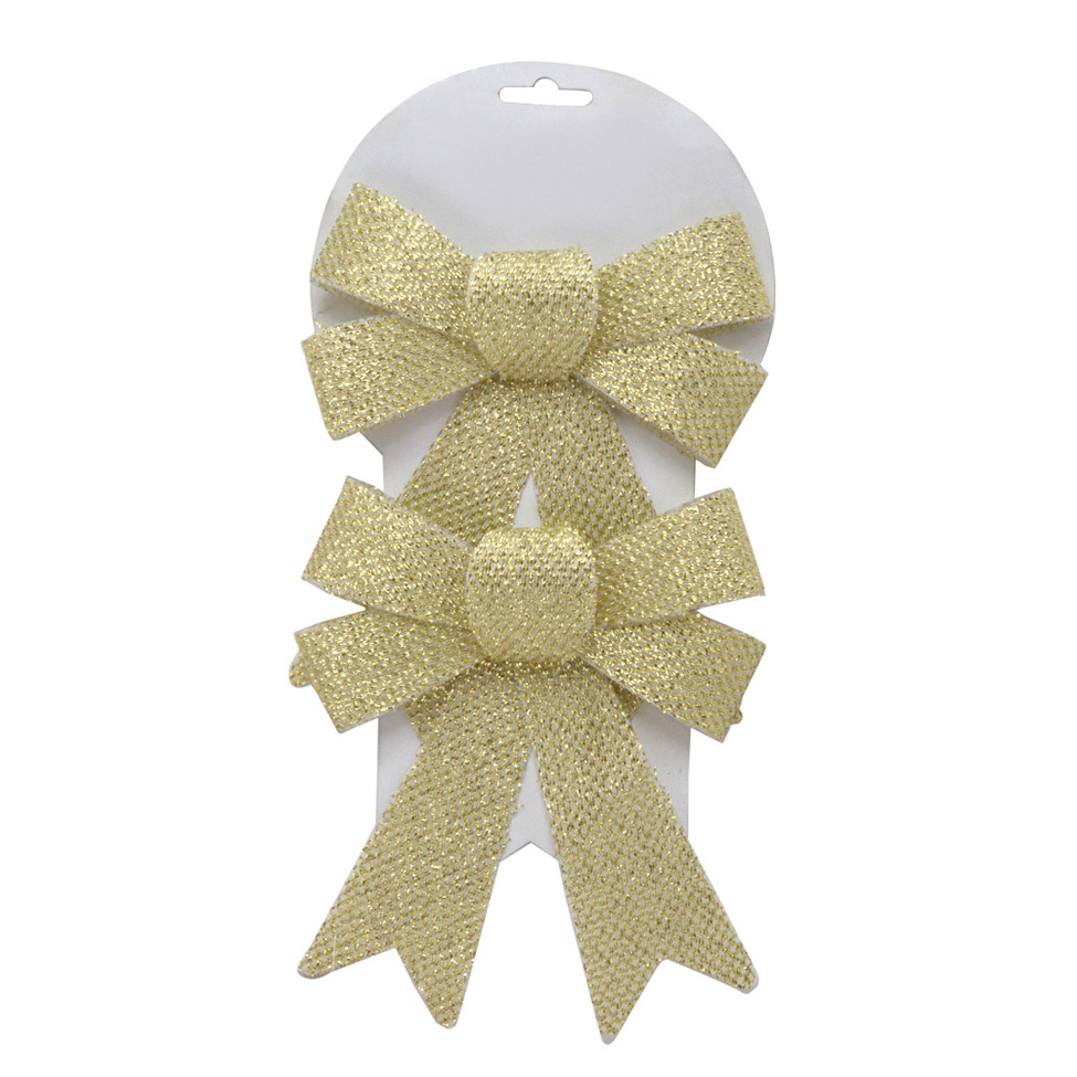 Kit com 2 Laços Natalinos Dourado