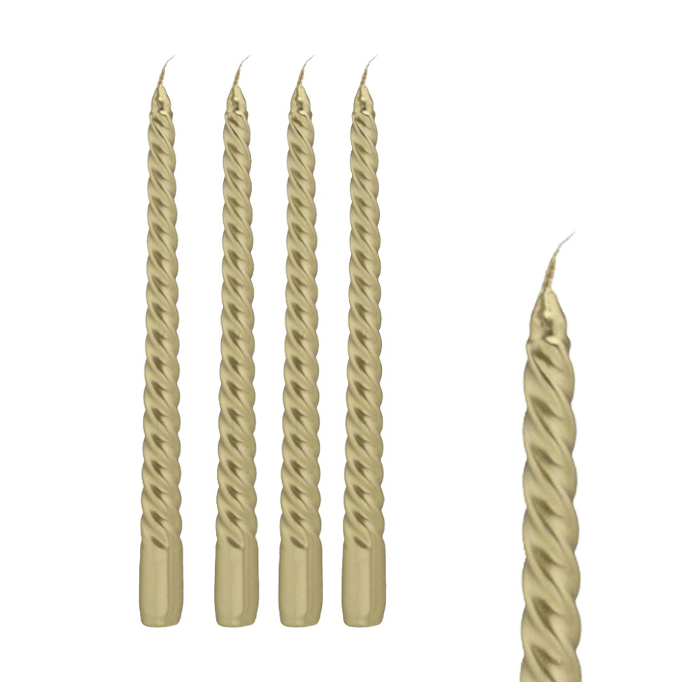 Kit com 4 Velas Decorativas Espressione Dourado