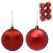 Kit com 6 Bolas Natalinas Espressione com 2 Acabamentos Vermelho 9 cm