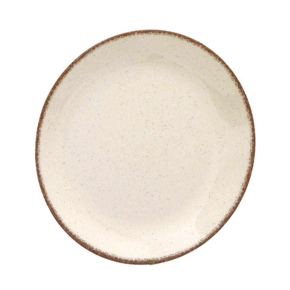 Prato de Sobremesa Espressione Creme e Marrom