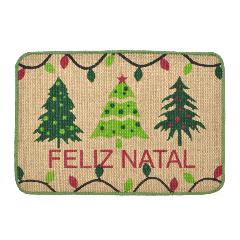 Tapete Feliz Natal Bege e Verde