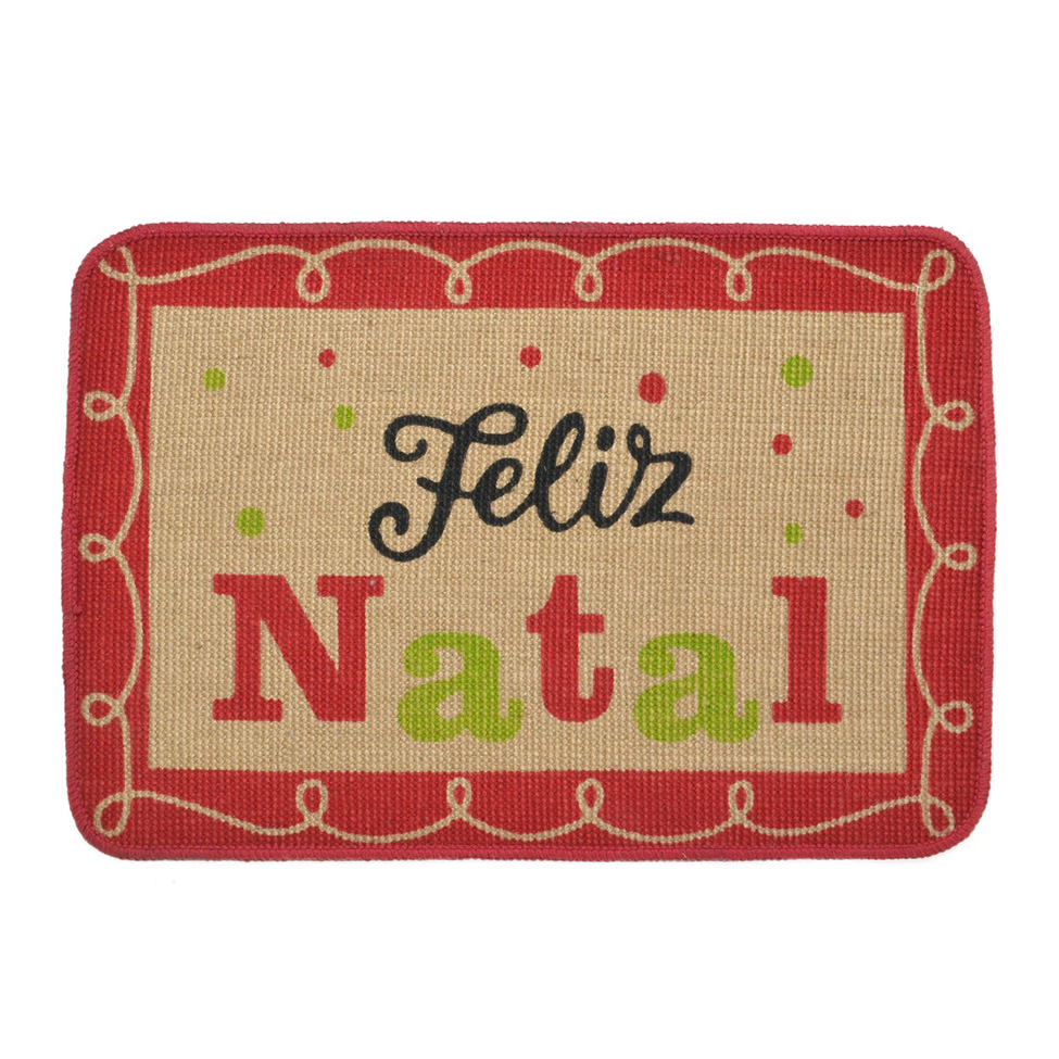 Tapete Feliz Natal I Vermelho e Bege