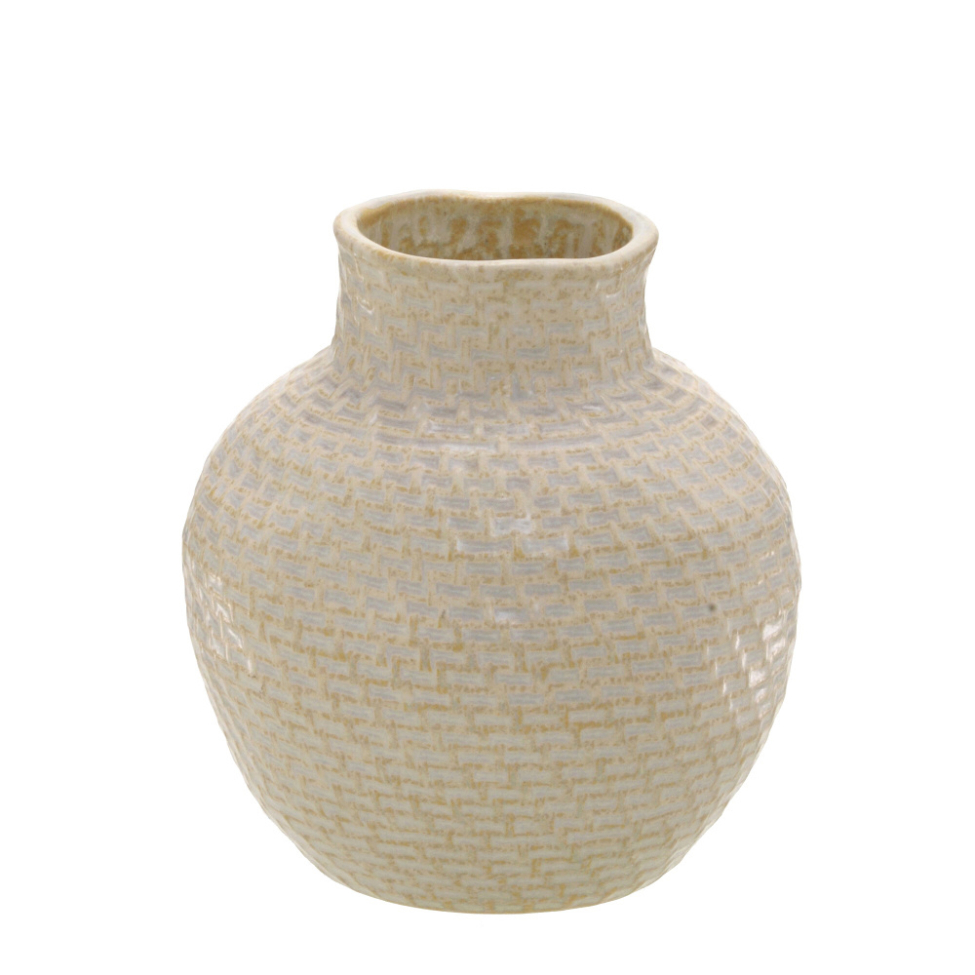 Vaso Decorativo Espressione Aryballos Bege 19 cm