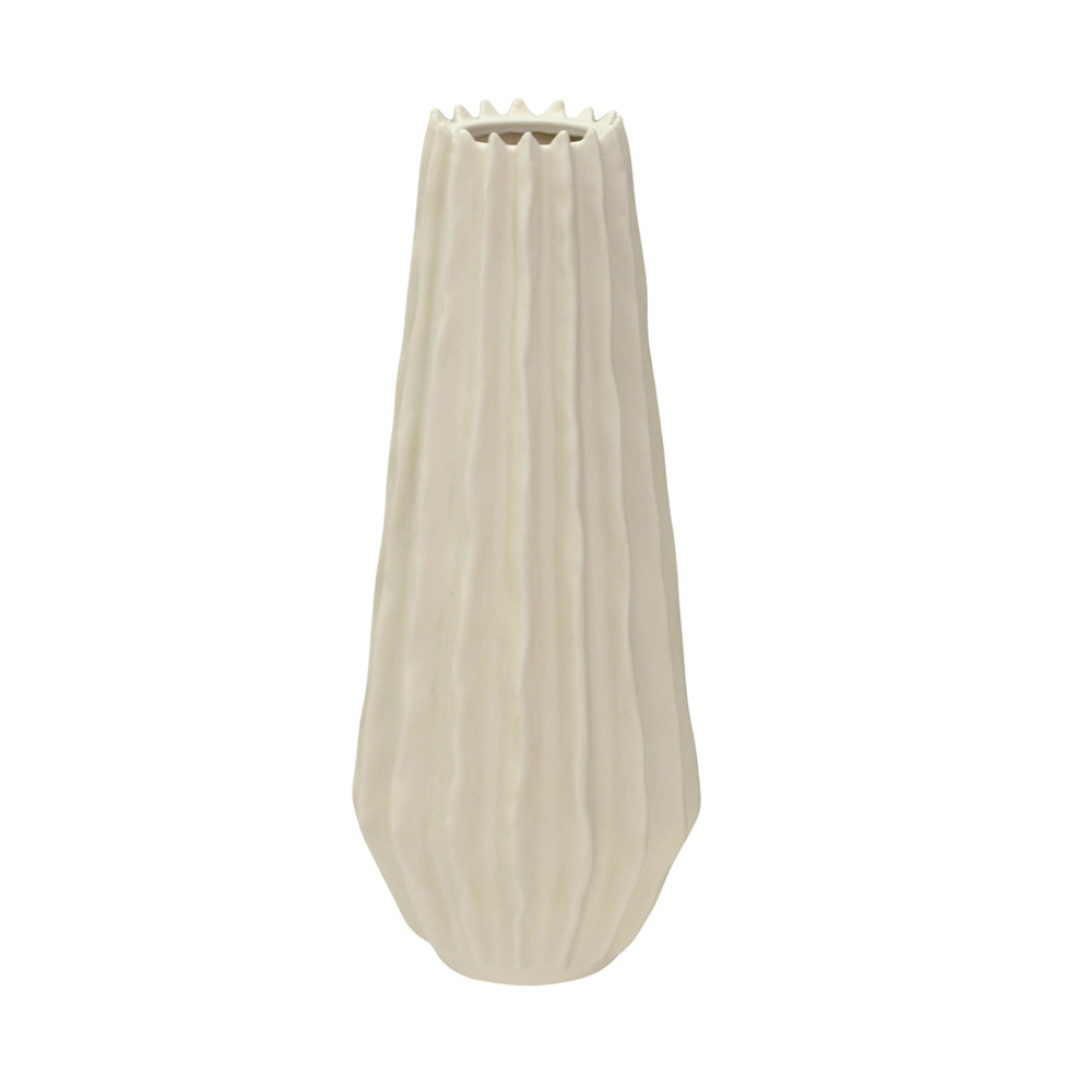 Vaso Decorativo Espressione Cilindo Creme 33 cm