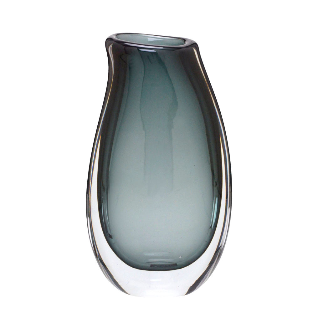Vaso Decorativo Espressione Cinza e Transparente