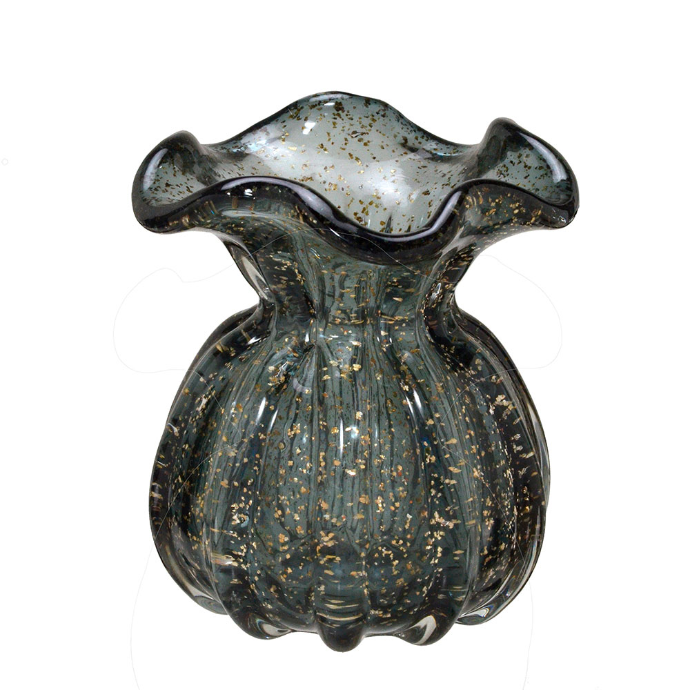 Vaso Decorativo Espressione II Preto e Dourado