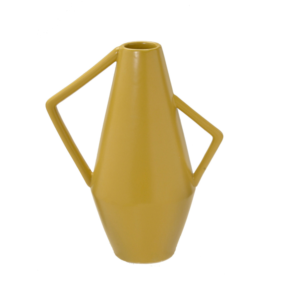 Vaso Decorativo Espressione com Alças Amarelo
