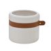 Vaso Decorativo Espressione com Listra Branco e Marrom 14 cm