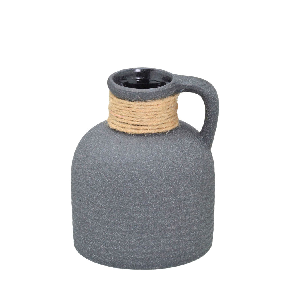 Vaso Decorativo Espressione com Sisal Preto e Marrom