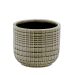 Vaso Decorativo Grade Cinza e Verde 15 cm