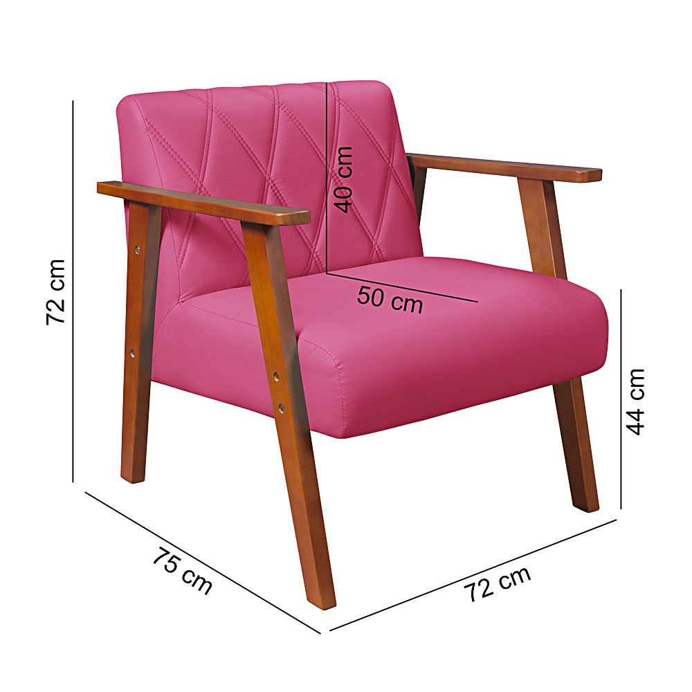 Conjunto Duas Poltrona Madri em Courino Mais Mesinha Lateral