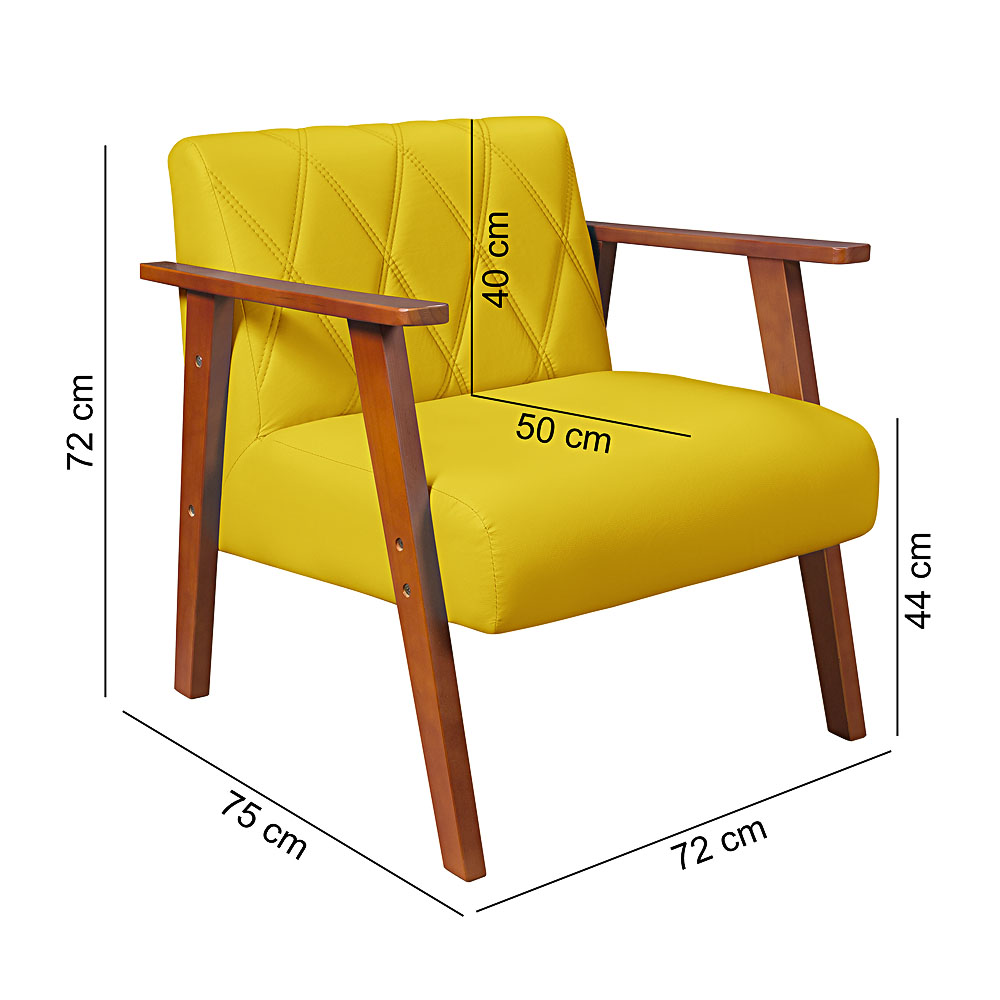 Conjunto Duas Poltrona Madri em Courino Mais Mesinha Lateral