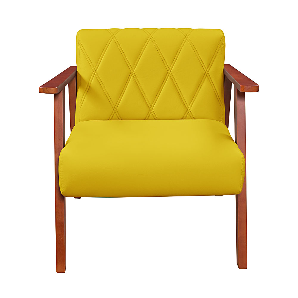 Conjunto Duas Poltrona Madri em Courino Mais Mesinha Lateral