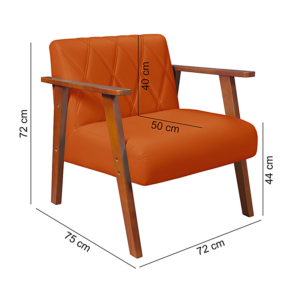 Conjunto Duas Poltrona Madri em Courino Mais Mesinha Lateral