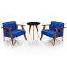 Conjunto Duas Poltrona Madri em Courino Mais Mesinha Lateral