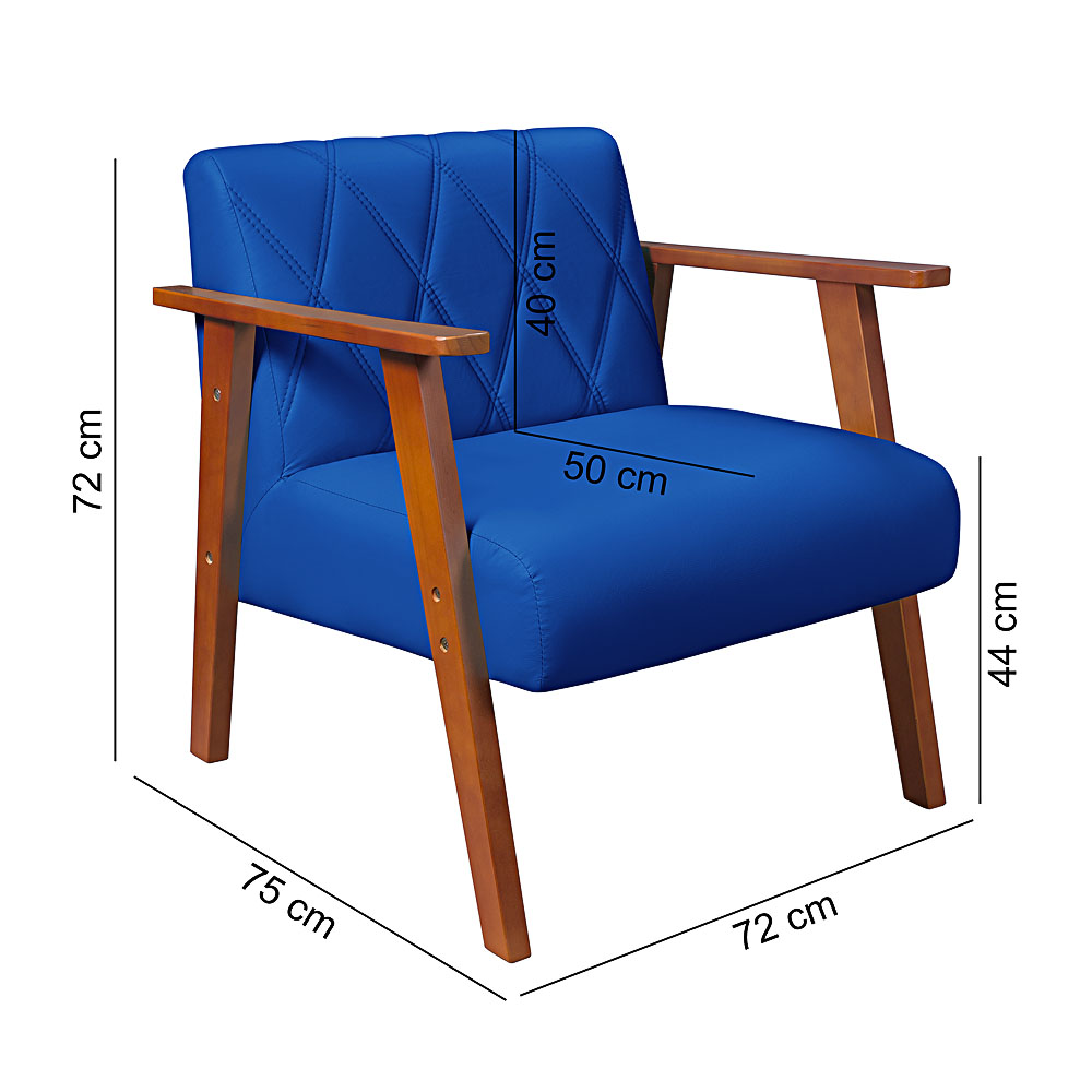 Conjunto Duas Poltrona Madri em Courino Mais Mesinha Lateral