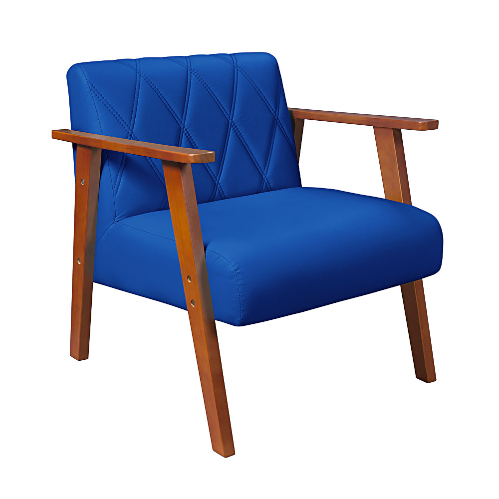 Conjunto Duas Poltrona Madri em Courino Mais Mesinha Lateral