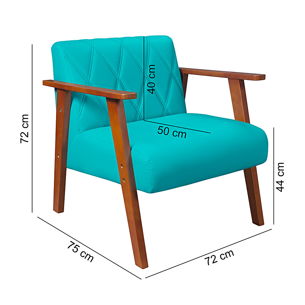Conjunto Duas Poltrona Madri em Courino Mais Mesinha Lateral