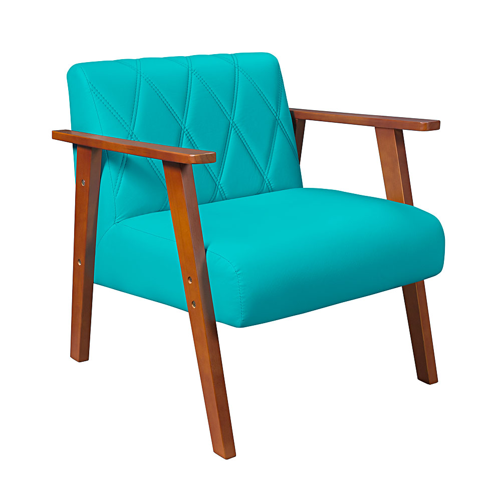 Conjunto Duas Poltrona Madri em Courino Mais Mesinha Lateral