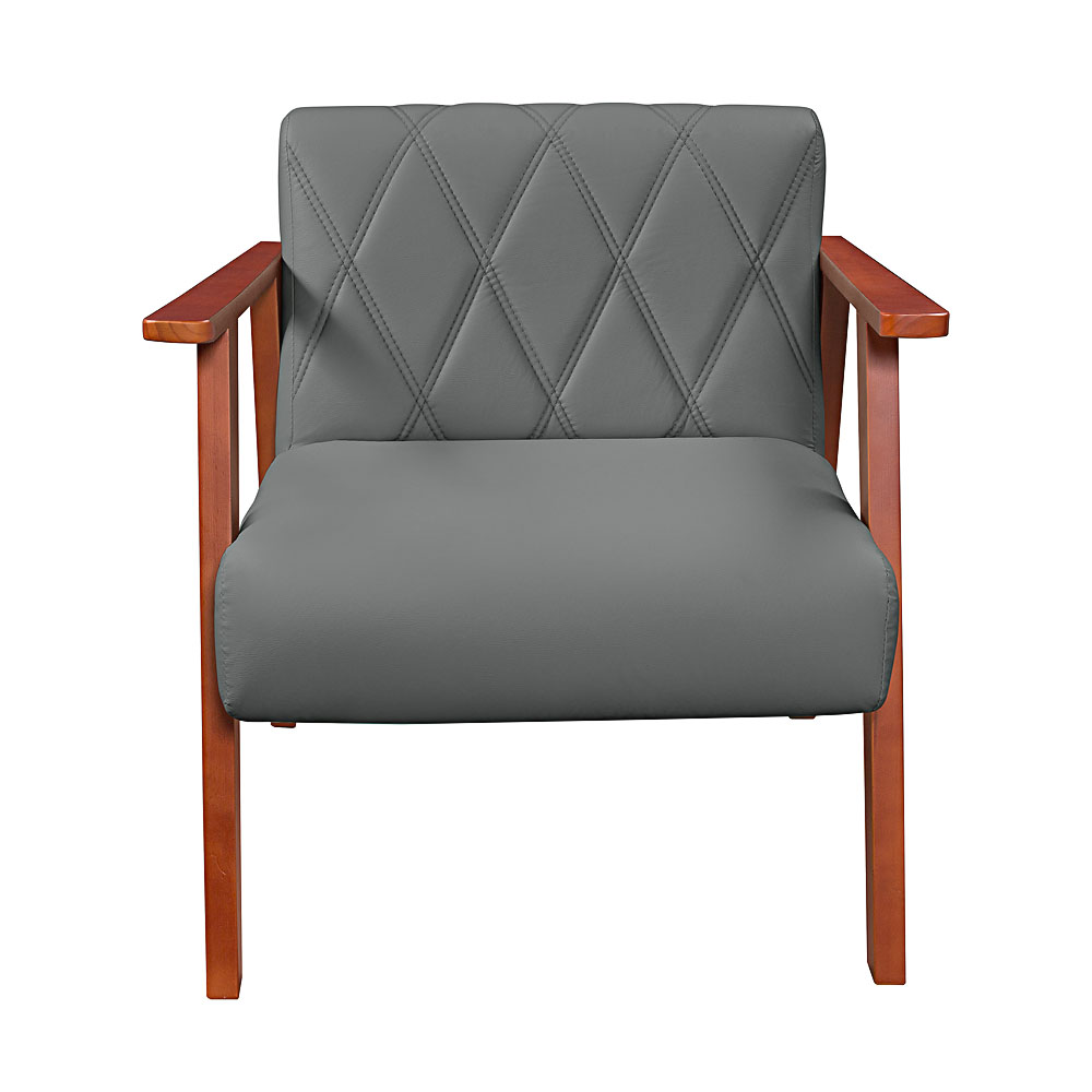 Conjunto Duas Poltrona Madri em Courino Mais Mesinha Lateral