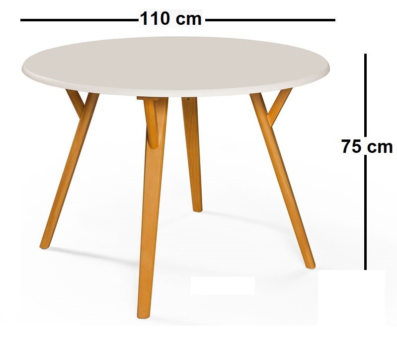 Conjunto Sala De Jantar 4 Cadeiras Mesa Redonda 110cm