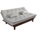 Kit Sofa Cama Caribe + 2 banquetas Rubi Courino Gelo Couro Sintetico Essencial Estofados