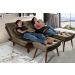 Kit Sofa Cama Caribe + 2 banquetas Rubi Suede Cappucino Essencial Estofados